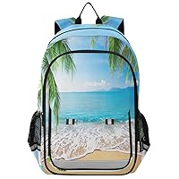 ALAZA Palm Trees Hawaiian Tropical Seashore Beach Casual Daypacks Outdoor Backpack