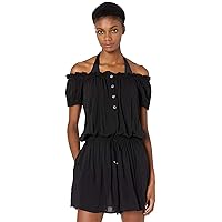 Kate Spade New York Heart Buckle Off-The-Shoulder Cover-Up Romper