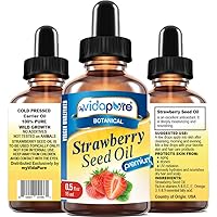 STRAWBERRY SEED OIL 100% Pure Unrefined Virgin Cold Pressed. Moisturizer for Face, Skin, Hair, Nails, Scars, Anti Aging 0.15 Fl.oz.- 15 ml. by myVidaPure