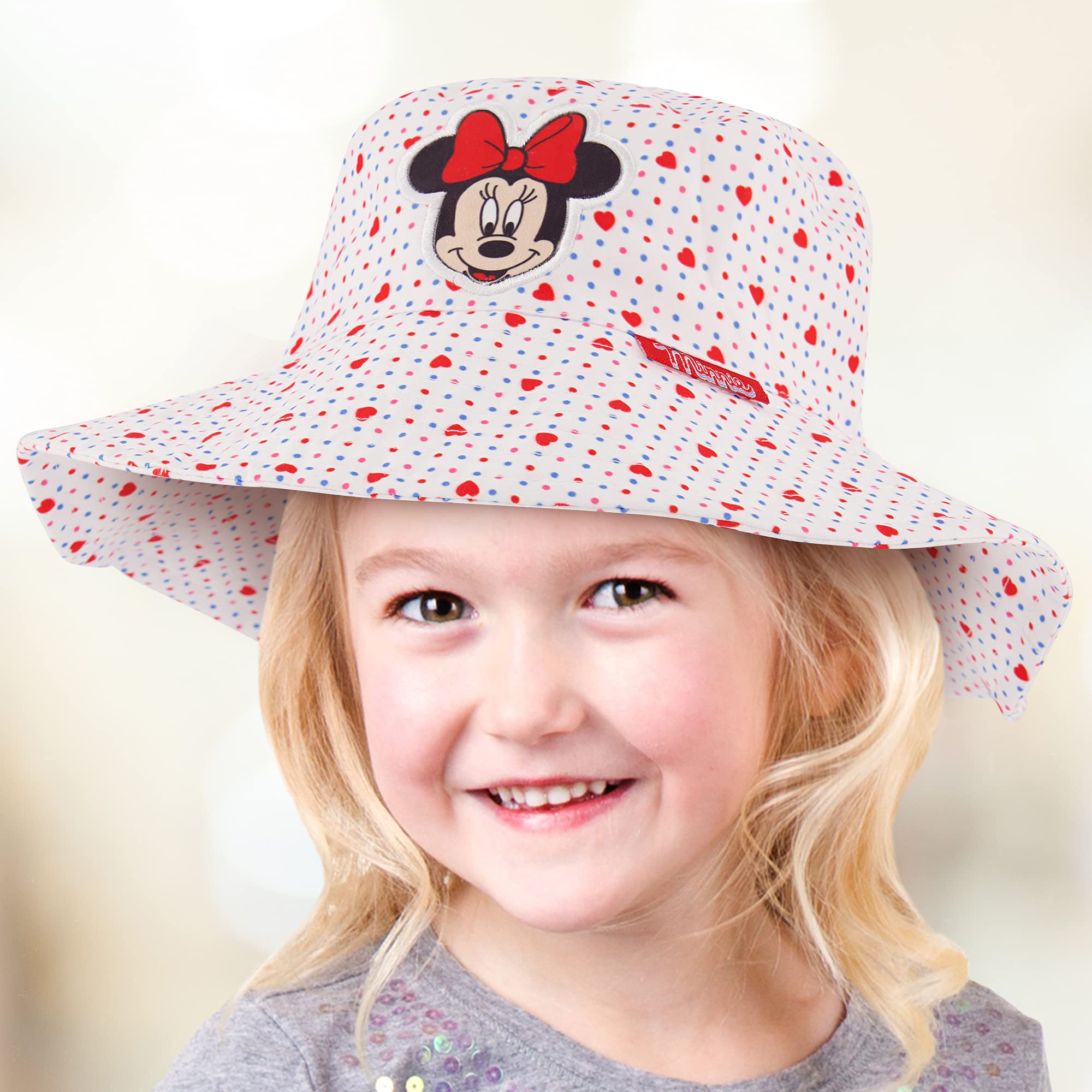 Disney Toddler Sunhat, Minnie Mouse Kids Bucket Hat and Matching Girls Baseball Cap for Beach, Size 2-4, 2-4T