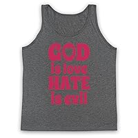 Men's God is Love Hate is Evil Retro Slogan Tank Top Vest