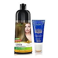 Herbishh Combo Hair Color Shampoo Linen for Gray Hair + Hair Color Stain Protector – Dye Shield or Defender for Skin