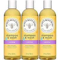 Burt's Bees Baby Calming Shampoo and Wash with Lavender, Tear-Free, 12 Fluid Ounces, Pack of 3