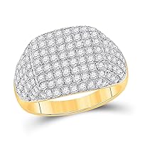The Diamond Deal 10kt Yellow Gold Mens Round Diamond Fashion Ring 2-1/4 Cttw
