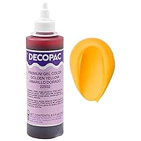 DecoPac Premium Gel Food Coloring | Golden Yellow Food Coloring For Baking | 8oz | Color Buttercream, Fondant, Frosting & Piping Gel, Food Safe, Highly Concentrated Gel, 8 oz - Golden Yellow