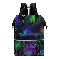 Colorful Spider Web Diaper Bag Backpack Travel Waterproof Mommy Bag Nappy Daypack