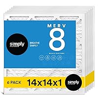 Simply Filters 14x14x1 MERV 8, MPR 600, Air Filter (6 Pack) - Actual Size: 13.75
