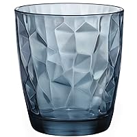 Bormioli Rocco Diamond 13.25 oz. Double Old Fashioned Glass, Ocean Blue, Set of 6