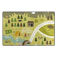 ColourLife Lightweight Non Slip Carpet Mats Area Soft Rugs Floor Mat Rug Decoration for Kids Room Living Room 60 x 39 inches Camping Outdoor Activities