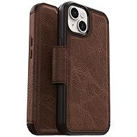 OtterBox iPhone 14 & iPhone 13 Strada Series Case - ESPRESSO (Brown), card holder, genuine leather, pocket-friendly, folio case