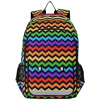 ALAZA Rainbow Zigzag Geometric Backpack Bookbag Laptop Notebook Bag Casual Travel Daypack for Women Men Fits15.6 Laptop