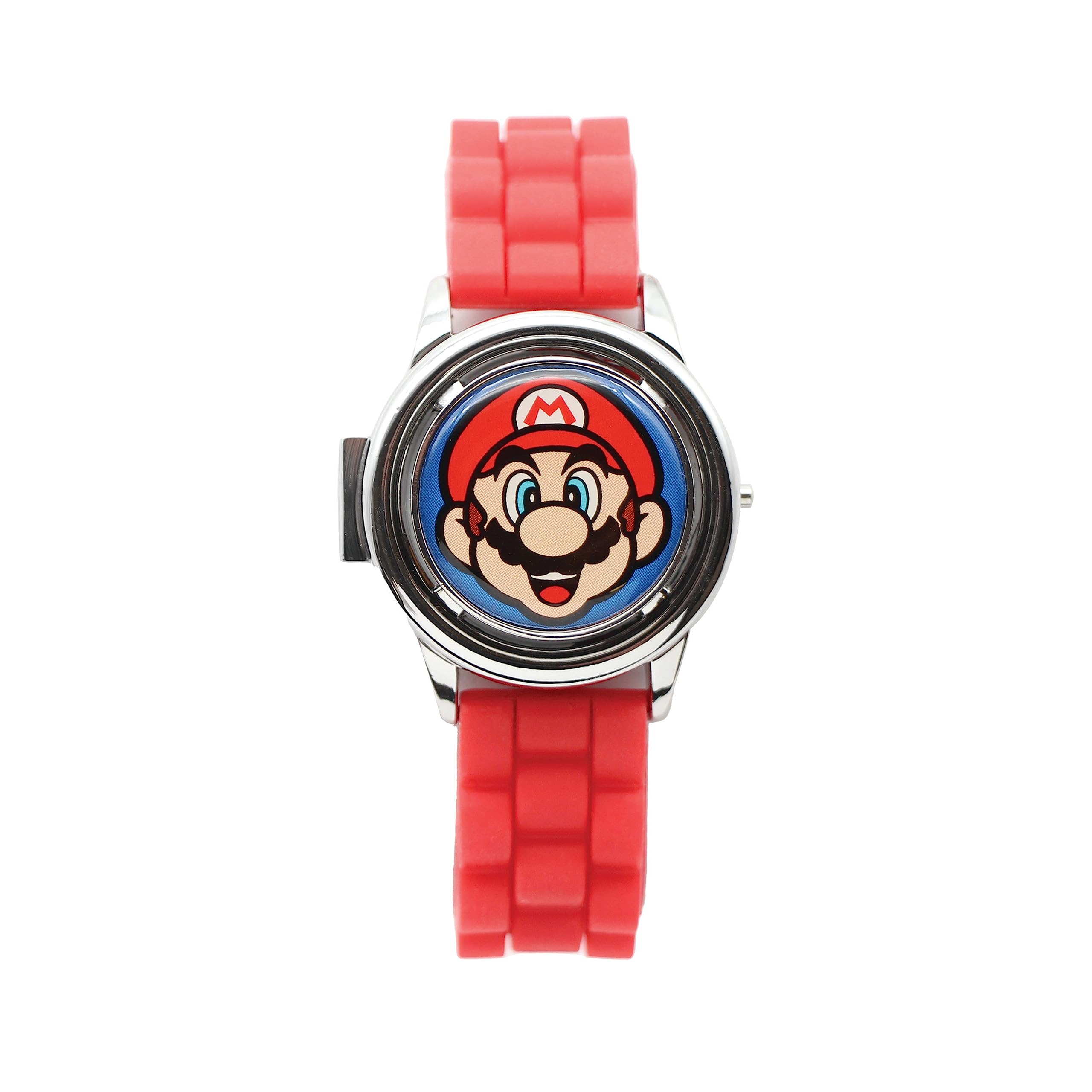 Accutime Kids Nintendo Super Mario Digital Flashing LCD Quartz Childrens Wrist Watch for Boys, Girls, Toddlers with Red Strap (Model: GSM4191AZ)