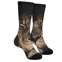 African Lion Mane Wildlife Leo Casual Cool 3D Printed Crazy Funny Colorful Fancy Novelty Graphic Crew Tube Socks