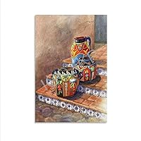 ZAMOUX Mexican Pottery still Life Oil Painting Art Poster Wall Art Poster (2) Canvas Poster Bedroom Decor Office Room Decor Gift Unframe-style 12x18inch(30x45cm)