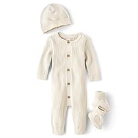 Gymboree,One Piece Body Suit Hat and Socks 3-Piece Newborn Set,Heather