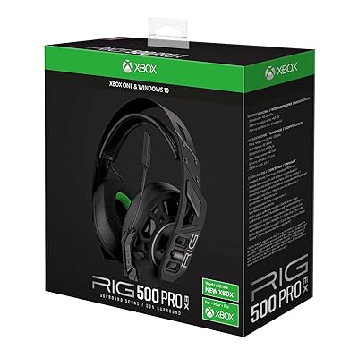RIG 500 PRO EX Officially Licensed Xbox Gaming Headset with Dolby Atmos 3D  Surround Sound for Xbox Series X|S, Xbox One, Windows 10/11-50mm Speaker
