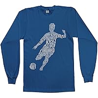 Threadrock Men's Soccer Player Typography Design Long Sleeve T-Shirt