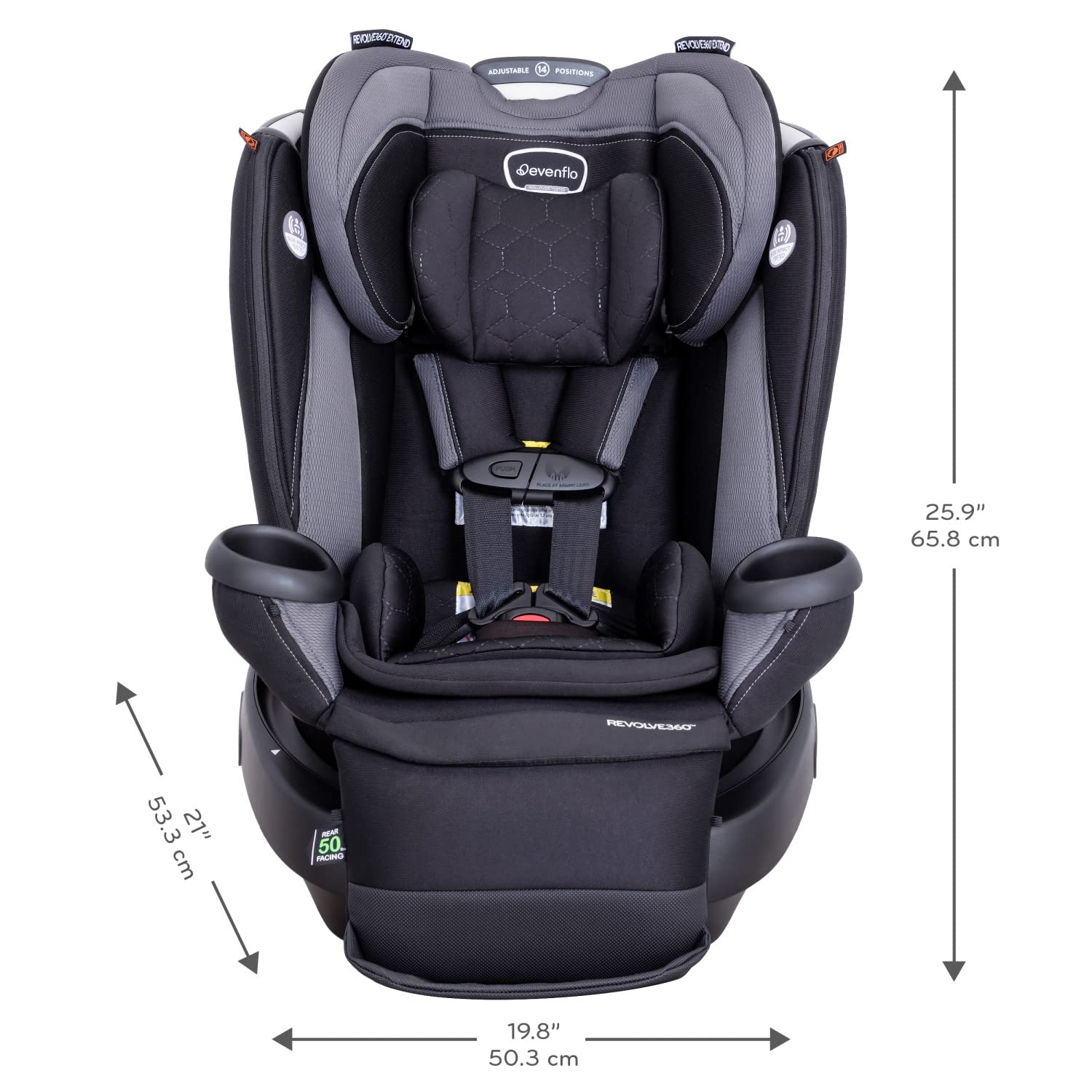 Evenflo Revolve360 Extend All-in-One Rotational Car Seat with Quick Clean Cover (Rowe Pink)