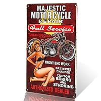 dingleiever-The Full Service Motorcycle repair sign with Pin Up Girl is a great garage or man cave sign