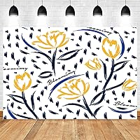 Flower Tulip Backdrop,Colorful Tulips Brush Painting in Stylish Flower Background Adult Men Women Birthday Party Decoration Banner Decoration Supplies Shoot Props,8'x6'