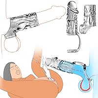 Penis Sleeve Cock Sleeve with Penis Ring Sex Toys - 2 in 1 Clear Cock Ring Penis Extender with Vbrator, Ultra-Soft Pennis Extender Sex Toy for Men and Couple Sex Toys