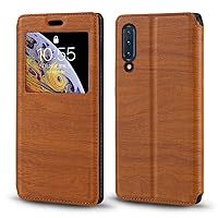 Lenovo Z6 Case, Wood Grain Leather Case with Card Holder and Window, Magnetic Flip Cover for Lenovo Z6