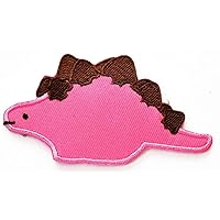 Nipitshop Patches Pink Dinosaur Animal Cartoon Iron On Patches Cartoon Embroidery Badges for Sewing Kids Clothing