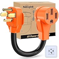 Nilight EV Charger Adapter Cord 30 Amp to 50 Amp 4 Prong Pure Copper New Dryer Outlet to EV Plug Conversion Heavy Duty 10 Gauge Wire 14-30P to 14-50R 30M/50F for Level 2 EV Charging, 2 Years Warranty