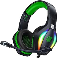 「2024 New」FC100 Gaming Headset with Microphone for PS4/PS5/PC/Nintendo Switch, Xbox One Headset with RGB Light, Computer Gamer Headset with Mic