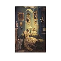 Victorian Art Poster Vintage Posters Woman Reading Quietly Female Portrait Poster An Evening at Home Poster Decorative Painting Canvas Wall Art Living Room Posters Bedroom Painting 24x36inch(60x90cm)