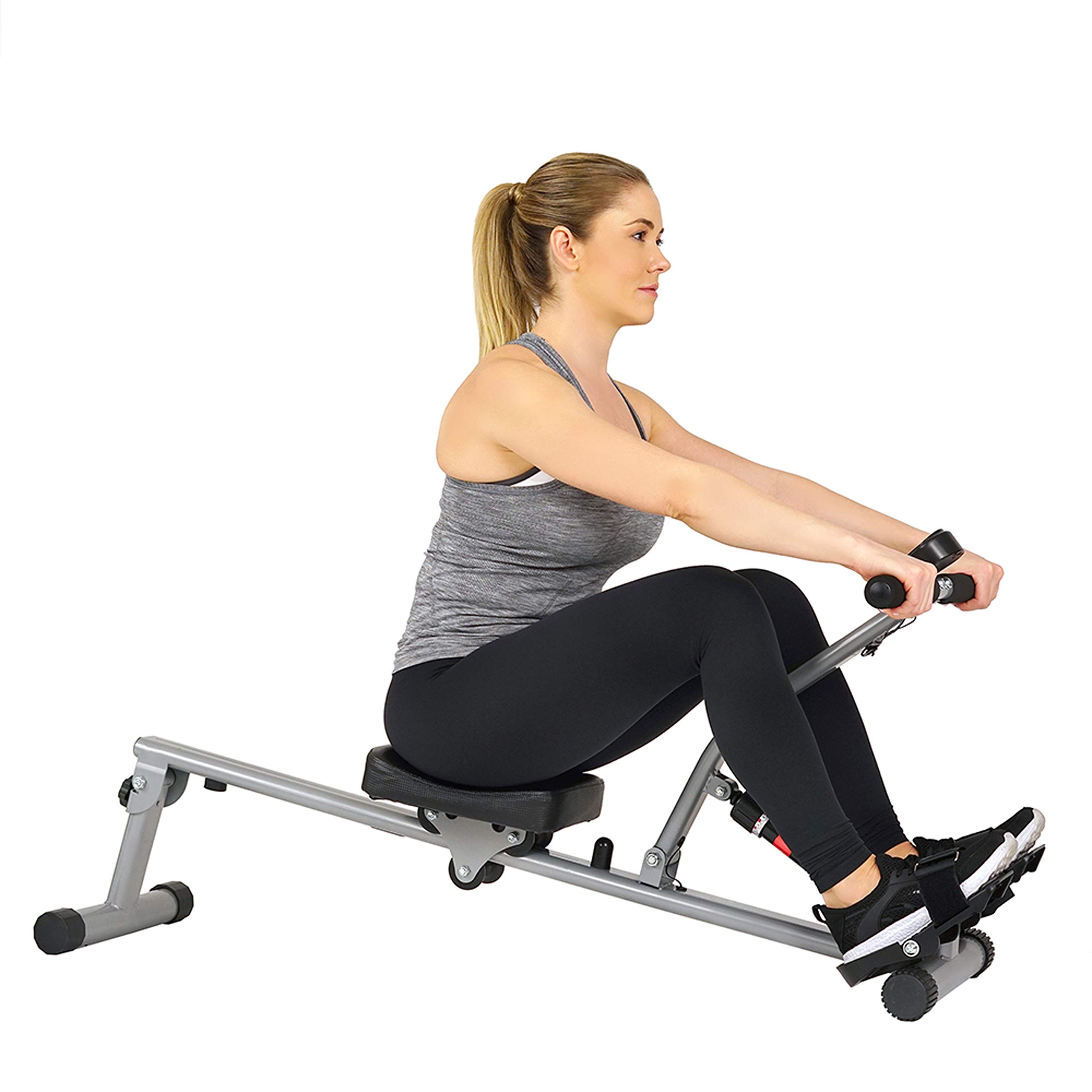Sunny Health & Fitness SF-RW1205 12 Adjustable Resistance Rowing Machine Rower w/Digital Monitor