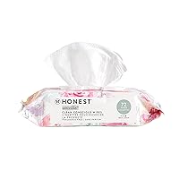 The Honest Company Clean Conscious Unscented Wipes | Over 99% Water, Compostable, Plant-Based, Baby Wipes | Hypoallergenic for Sensitive Skin, EWG Verified | Rose Blossom, 72 Count