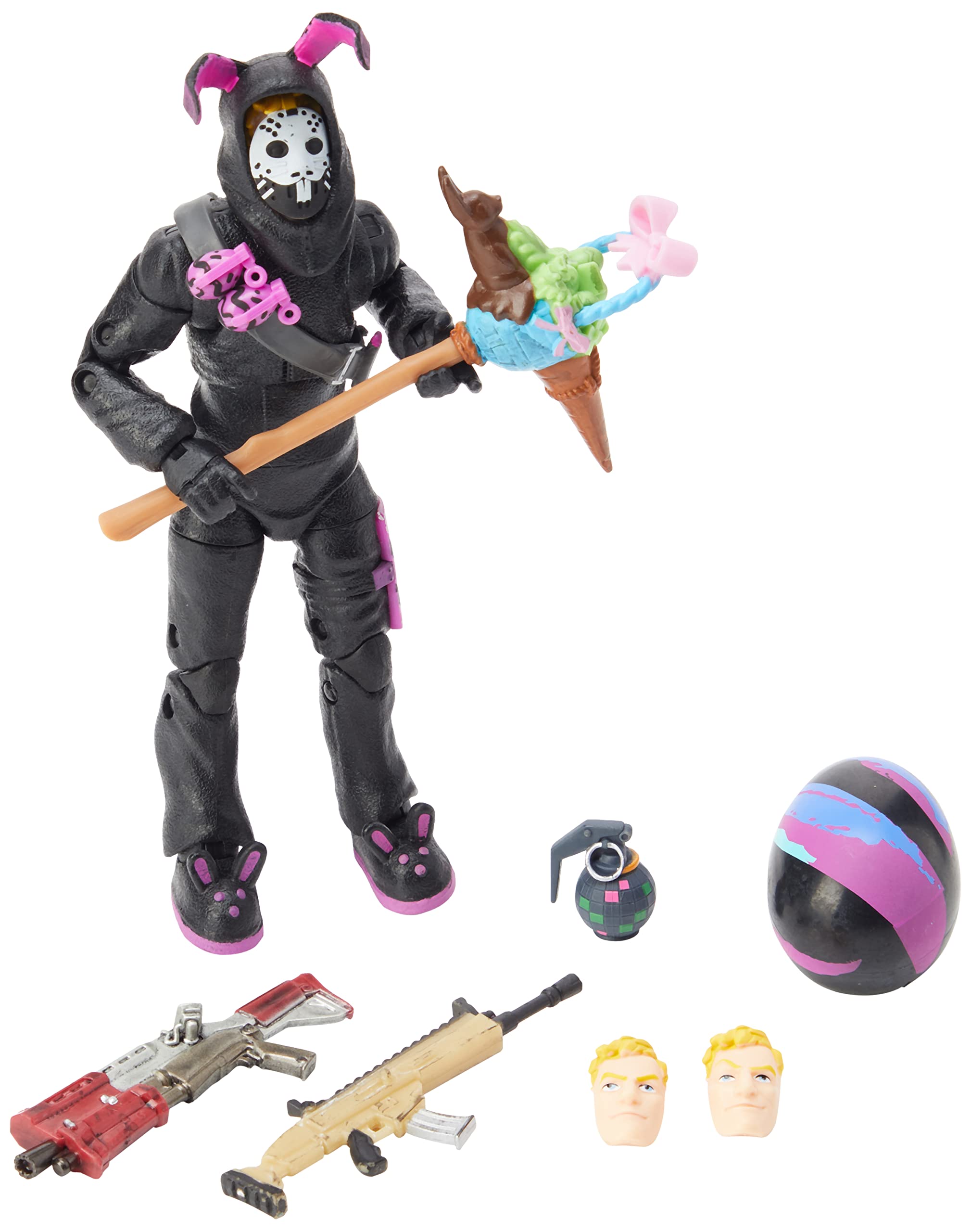 Fortnite Legendary Series Rabbit Raider (Dark), 6-inch Highly Detailed Figure with Harvesting Tool, Weapons, Back Bling, and Interchangeable Faces Multicolor FNT0857