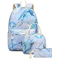 Bluboon Teen Girls School Backpack Kids Bookbag Set with Lunch Box Pencil Case Travel Laptop Backpack Casual Daypacks