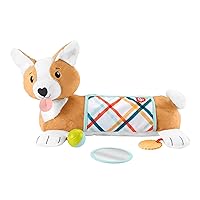 Fisher-Price Baby Toys 3-in-1 Puppy Tummy Wedge with BPA-Free Teether Rattle & Mirror for Newborn Sensory Play