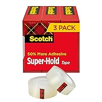 Scotch Super-Hold Tape, 3/4 in x 800 in, 3 Rolls, 1 in Core (700S3) (Pack of 48, 144 Count Total)