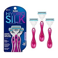 Schick Hydro Silk Ultimate Pubic Skin Protection, Disposable Razors for Women Sensitive Skin | Pubic Hair Razor for Women, Sensitive Skin Razor Bikini Shaver, Women’s Razors Bikini Line Razor, 3ct
