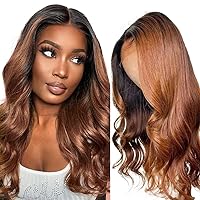 20 Inch Ombre Lace Front Wig Human Hair Brown Body Wave Wig 5X5 Lace Closure Wig 1B30 Ombre Dark Roots Color 150% Density Natural Hairline Pre Plucked With Baby Hair Glueless Wig For Women