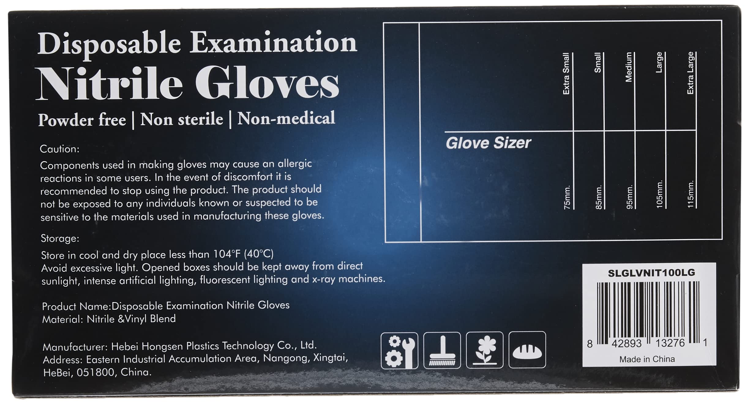 Nitrile Disposable Latex & Powder Free Gloves - Great for Exams, Kitchens, Food Handling & Cleaning Supplies - Soft & Comfortable fit - Vinyl & Nitrile blend - Size Large -100 Pack
