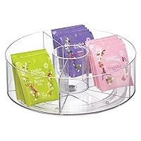 iDesign Cabinet Binz Divided Rotating Turntable Tea Packet Organizer, 9