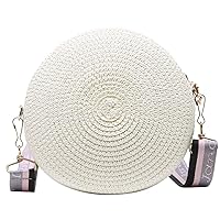 Bags for Women, Women Ladies Fashion Crossbody Straw Weave Round Shoulder Bag Woven Shopping Tote Purse Satchel