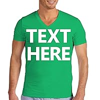 Bella + Canvas 3005 Men's V-Neck T-Shirt - Custom Print - Add Any Text - Cool Fonts to Design with! - Personalized V-Neck Tee