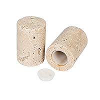Creative Co-Op, Natural, Round Travertine Salt and Pepper Shakers, Set of 2, Small