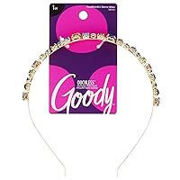 GOODY Ouchless Headband, Bejeweled, Comfort Fit for All Day Wear for All Hair Types, Hair Accessories for Girls, Mixed