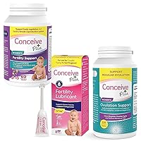 CONCEIVE PLUS Complete Fertility and Ovulation Bundle, Supports Healthy Fertility Regular Cycles and PCOS, Fertility Lubricant Applicators