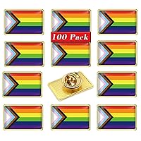 12/24/48/100/200 Pcs Inclusive Progress Pride Pin Rainbow Gay Flag LGBT Enamel Progressive Lapel Pins Bulk Decoration for Clothes and Bags Gifts