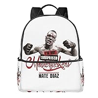 Nate Diaz Fashion Printed Backpack Laptop Backpack Men and Women Work College Travel Bag Leisure