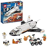 Lego City Space Mars Research Shuttle 60226 Space Shuttle Toy Building Kit with Mars Rover & Astronaut Minifigures, Top Stem Toy for Boys & Girls (273piece), 1 Lb