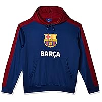 Icon Sports FC Barcelona Officially Licensed Barça Adult Men's Pullover Hooded Sweatshirt