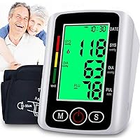 Automatic BP Monitor - 2024 New BP Machine Adjustable Upper Arm BP Monitor Cuff 22-42cm, Large 3-color Led Display Screen, 2x90 Memory Automatic Digital BP Machine Monitor for 2 User Home Personal Use